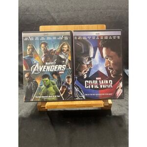 Marvel Avengers and Captain America Civil War DVD Bundle MCU 2-Movie Set